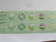 Japonia - kwiaty - życzenia - arkusik z 2024 roku ** - samoprzylepne