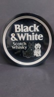 Stara metalowa Taca Black & White Scotch Whisky vintage