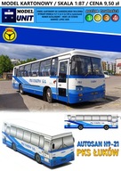 AUTOBUS AUTOSAN H9-21 PKS ŁUKÓW MODEL KARTONOWY SKALA 1:87 ModelUNIT