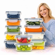 12x Pojemników Na Żywność LUNCHBOX Śniadaniówka MOCNE Do Mikrofali Lodówki
