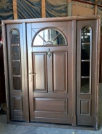 DRZWI Zewnętrzne Drewniane Sosnowe z Doświetlami Wejściowe 180x208cm