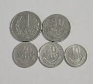 Zestaw monet 10,20,20m,50 groszy,1 Zł (Licytacja nr 71)