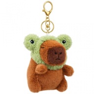 Uroczy brelok pluszowa puchata Kapibara z czapką żaba BRL391