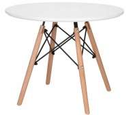 Stół Okrągły Skandynawski Lugano Do Salonu Jadalni Biały Nowoczesny 70cm