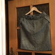 SPÓDNICA AUTOGRAF SZARA (S) PROSTA PASEK WEŁNA