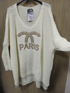 Sweter długi tunika biały ecru r. Uni Italy !!!