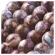H6- JASPIS CESARSKI - KWIATOWY - kula fioletowo-niebieska - 10mm - 12sztuk