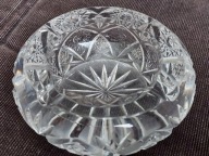 Polski kryształ ciężka popielnica kryształowa masywna popielniczka PRL