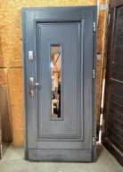 DRZWI Zewnętrzne Dębowe Drewniane Dąb Wejściowe 101x210cm Antracyt