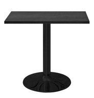 STÓŁ STOLIK KWADRATOWY LUGANO | Czarna Blat| Metalowa Czarna Noga |70x70cm