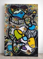 ''MACHMOL" Duży Obraz Na Płótnie Ręcznie Malowany Akryl 99X157cm