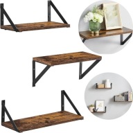 aj172 Półka drewno Vasagle 39 x 15 cm dąb rustykalny 3szt