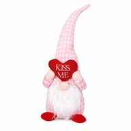 KRASNAL SKRZAT, FIGURKA, WALENTYNKOWY SIEDZĄCY RÓŻOWY Z SERCEM KISS ME