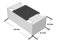 Rezystor SMD 0201 10 kOhm 1 % 50 mW cena za 25 szt 11-3-5