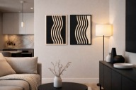 Zestaw 2 obrazów drewnianych 50x70 cm | Nowoczesna dekoracja ścienna