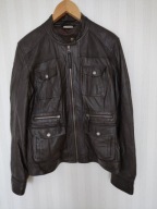 Kurtka damska, skórzana, skóra naturalna, owcza, brązowa roz. 42