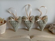 KORONKOWE SERCA SERDUSZKA ZAWIESZKI BAWEŁNA KOMPLET 3 SZTUKI