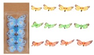 DUŻY MOTYL MOTYLEK NA KLIPSIE ZESTAW 4 SZT. Dekoracja Ozdoba MIX KOLORÓW