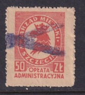 SZCZECIN, opłata administracyjna lata 40/50 -te Zarząd Miejski /BH/