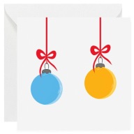 Kartka okolicznościowa na Boże Narodzenie - Bombki Świąteczne - 14x14 cm