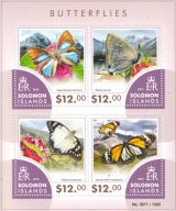 Wyspy Salomona 2015 **cena 11,50 zł kat.8€ - fauna, motyle, arkusz