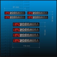 8x Naklejka z logo Yoshimura Rozm. 91mm, 116mm Naklejki Nalepki Cross Moto