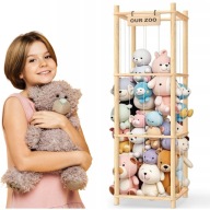 DREWNIANY REGAŁ NA ZABAWKI DLA DZIECI DUŻY STOJAK POJEMNIK REGAŁ PLUSZAKI