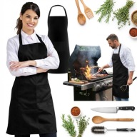 FARTUCH KUCHENNY CZARNY BAWEŁNIANY WODOODPORNY GASTRONOMICZNY OCHRONNY
