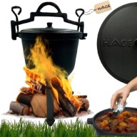 KOCIOŁEK ŻELIWNY GARNEK MYŚLIWSKI WĘGIERSKI 10L POJEMNOŚĆ NA OGNISKO GRILL
