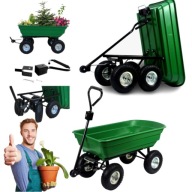 WÓZEK TRANSPORTOWY OGRODOWY WYWROTKA PRZYCZEPKA TACZKA 4 KOŁA 300KG 75L