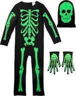 Strój Szkieletora Kościotrup dla Dzieci Zielono Czarne Przebranie rozm. 116