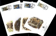Wyspy Alandzkie / 4 Koperty FDC / 109-112 ( WWF - Fauna - Ptaki - Sowy )