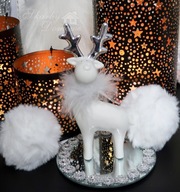 Renifer biały ceramiczny figurka WYPRZEADŻ SKARBY DOMOWE