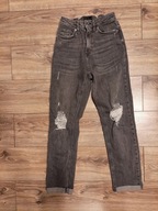 Jeans 34 F&F stalowe bawełna regulowany pas