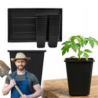 DONICZKI DO ROZSADY PRODUKCYJNE KWADRATOWE 0,8 L 24SZT. Z PODSTAWKĄ 60X40CM