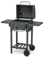 GRILL OGRODOWY Z POKRYWĄ WĘGLOWY DUŻY ŻELIWNY RUSZT KOMIN + TERMOMETR