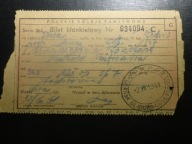 Bilet Blankietowy,PKP,1961r.Gdańsk Gł. - Józefów.