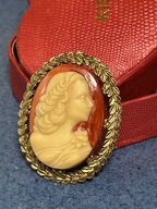 CAMEO DUŻA BROSZKA VINTAGE POZŁACANA