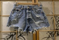 krótkie spodenki szorty dżinsowe z przetarciami House 34 XS