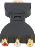 Adapter HDTV do AV pozłacany kompatybilny HDMI męski RGB RCA wideo i audio