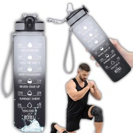BUTELKA MOTYWACYJNA NA WODĘ BIDON SPORTOWY Z MIARKĄ SIŁOWNIA FITNESS 1L