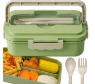 LUNCH BOX POJEMNIK ŚNIADANIÓWKA DO SZKOŁY PRACY 1200ml PRZEGRODY + SZTUĆCE