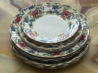 BOOTHS FLORADORA VICTORIA TALERZE OBIADOWE 12 SZT ZESTAW DLA TRZECH OSÓB