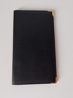 Śliczne pakowne skórzane czarne etui na dokumenty karty