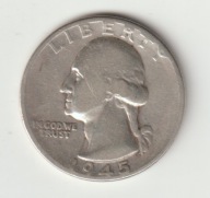 USA 25 centow 1945 srebro 0.900 ladny stan