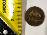 Dwustronny medal / żeton – byk i alegoryczna głowa kobiety