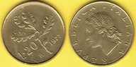 WŁOCHY 20 Lira 1977 r.