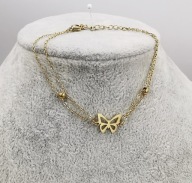 80364 Bransoletka złota stal chirurgiczna motylek