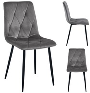 KRZESŁO TAPICEROWANE WELUROWE VELVET DO SALONU KUCHNI JADALNI LUMINES