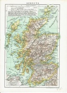 LITOGRAFIA MAPA SZKOCYA